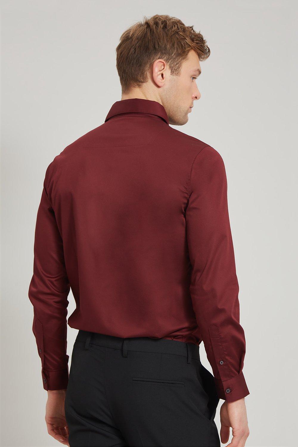 burgundy dressing shirt