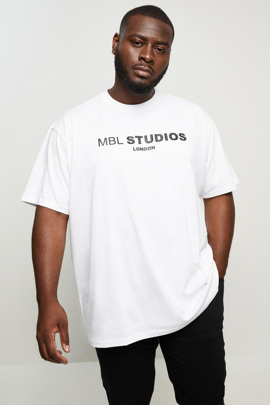 Plus and Tall Oversized MBL Studios Print T-shirt