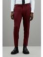 Skinny Burgundy Tuxedo Suit Trousers