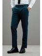 Skinny Fit Green Tuxedo Suit Trousers
