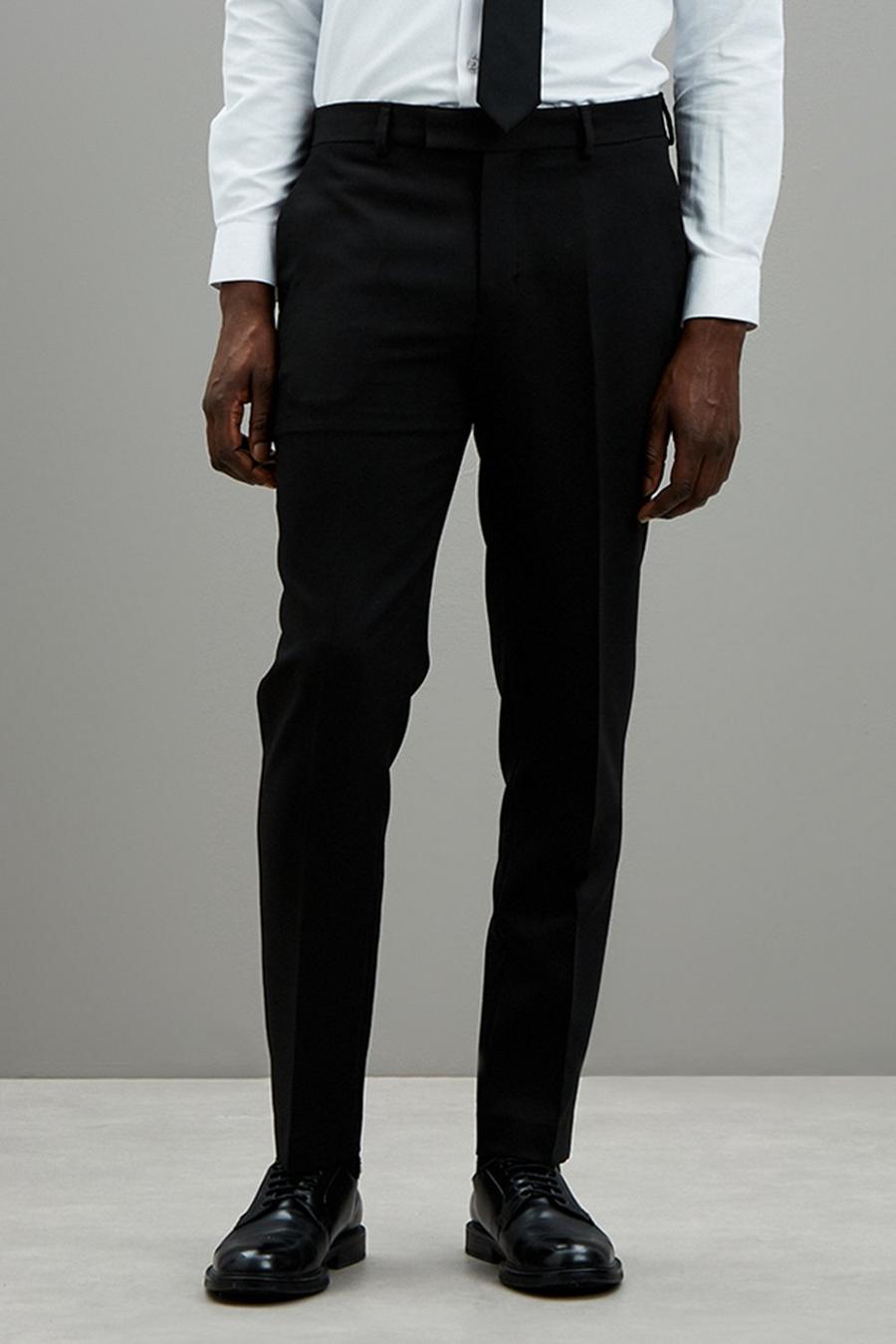 Slim Fit Black Tuxedo Suit Trousers