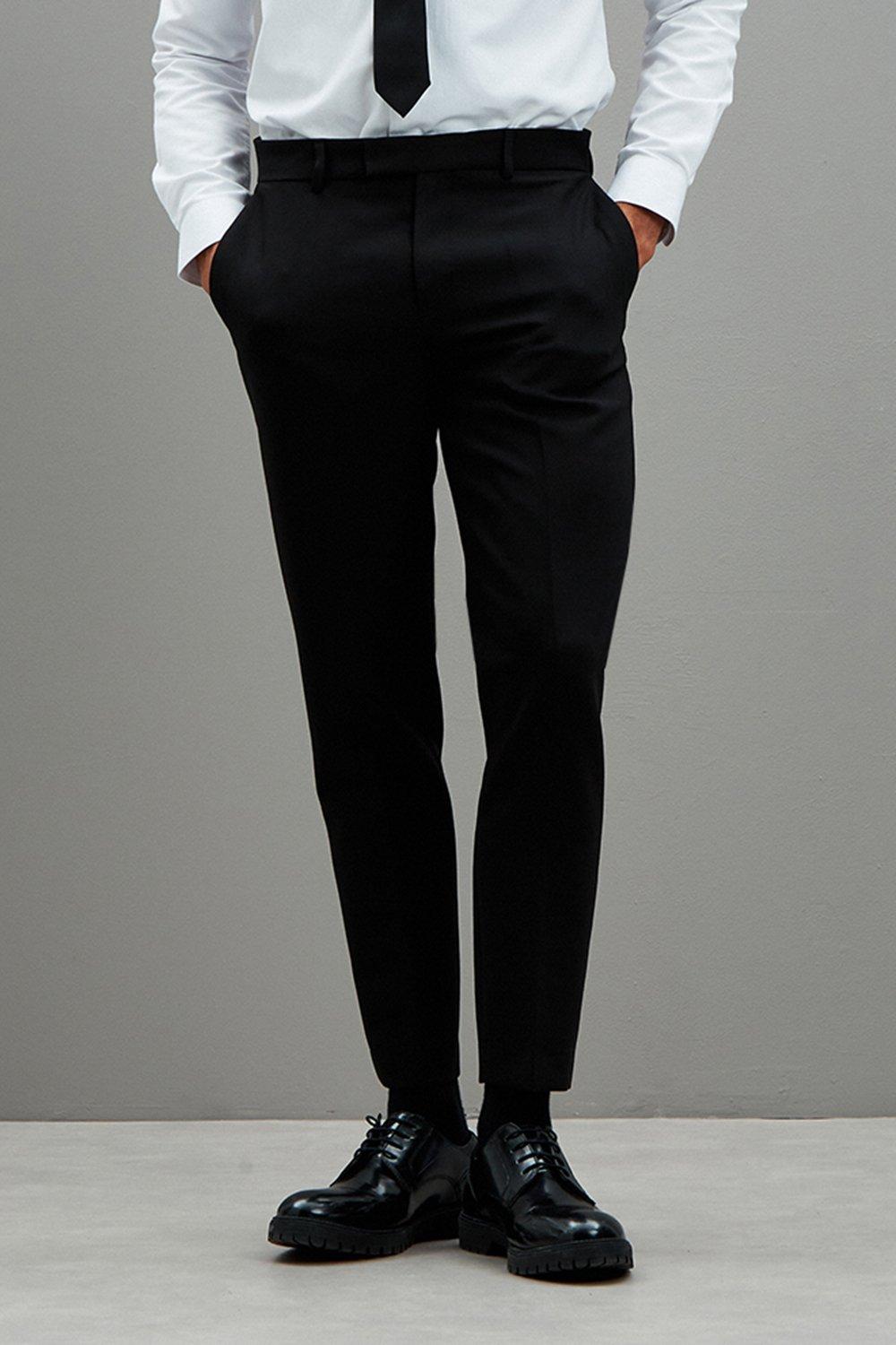 black skinny fit formal trousers