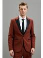 109 Skinny Satin Tan Tuxedo Suit Jacket