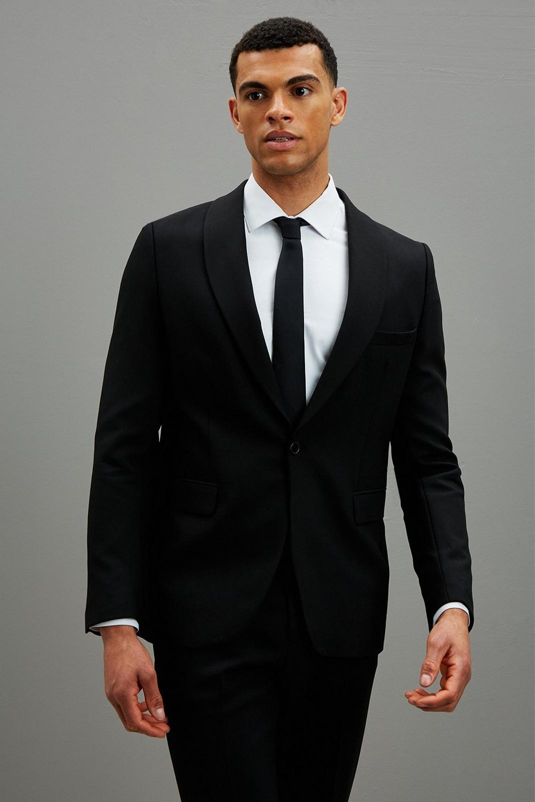 105 Skinny Tuxedo Shawl Suit Jacket image number 2