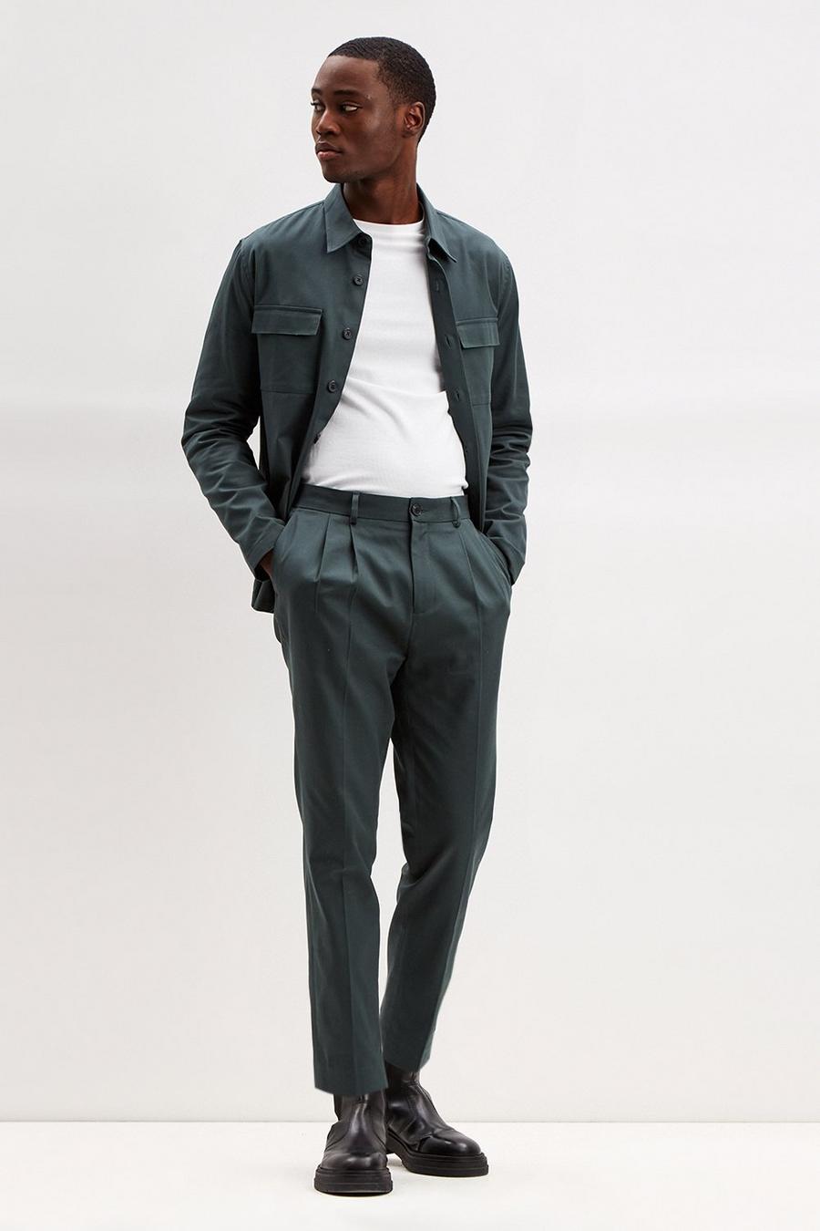 Slim Tapered Pleat Front Trousers