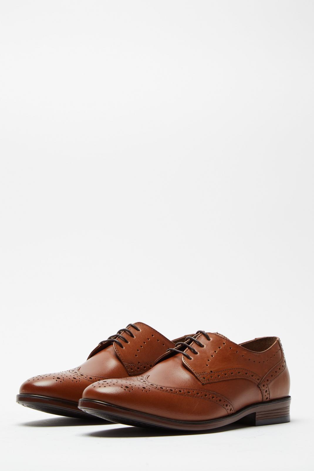 166 Tan Leather Brogue Shoes image number 2