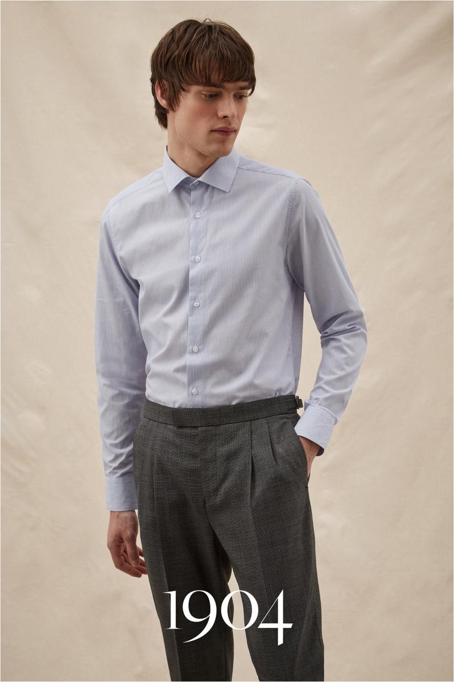 194 Pinstripe Shirt With Spread Collar