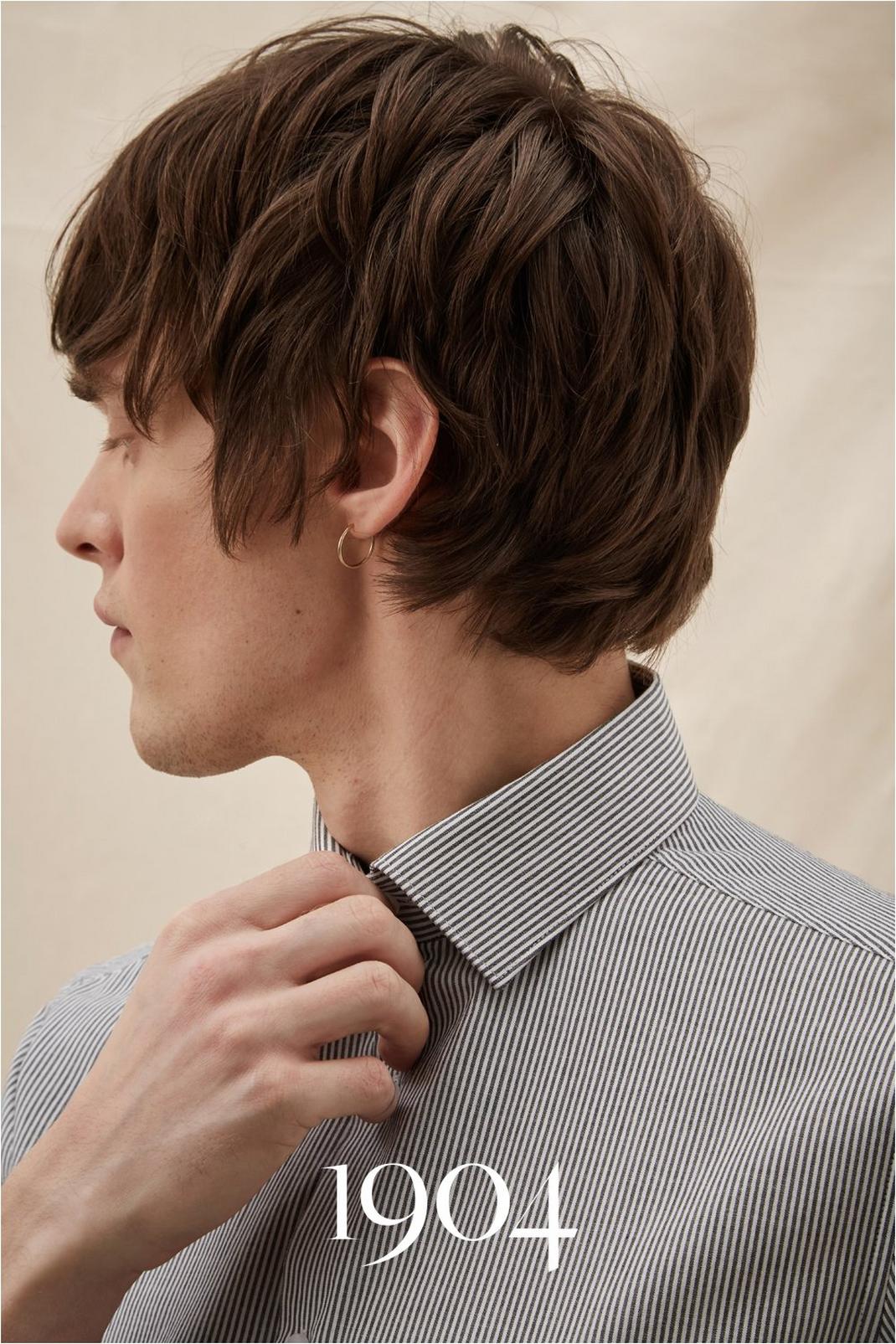 Grey 1904 Pinstripe Shirt With Cutaway Collar image number 1