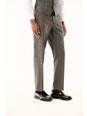 Brown Tailored Fit Grey Pow Check Trousers