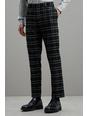148 Slim Fit Black Check Trousers