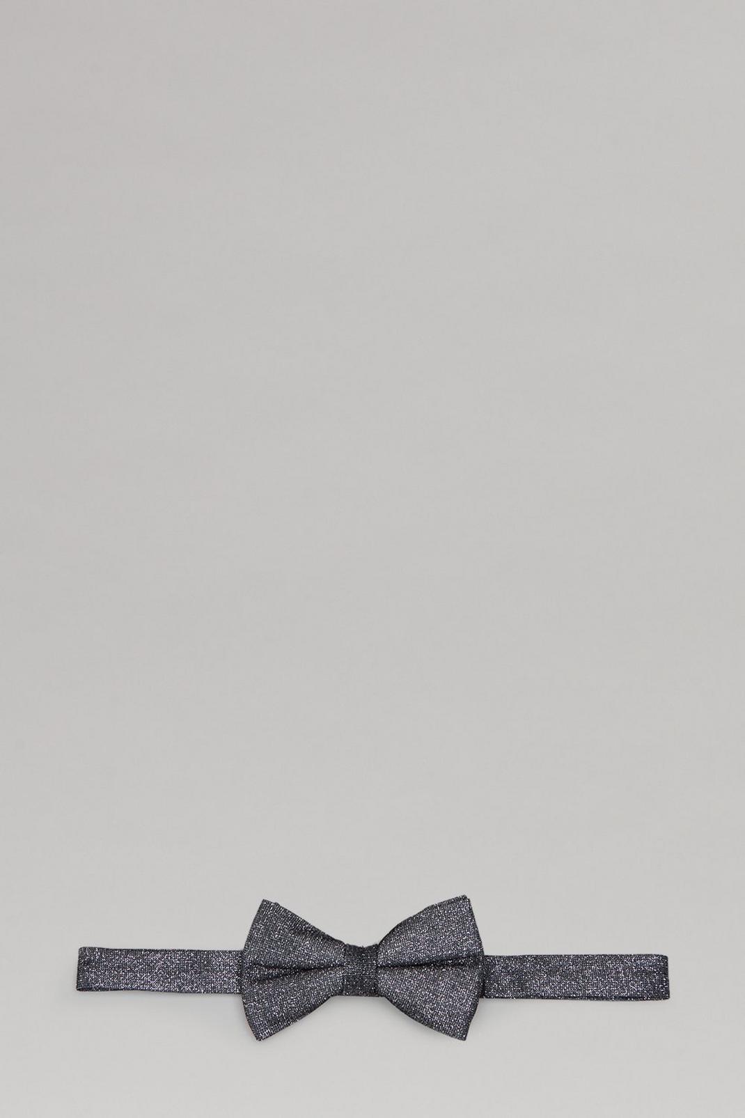 105 Black And Silver Glitter Bow Tie image number 1