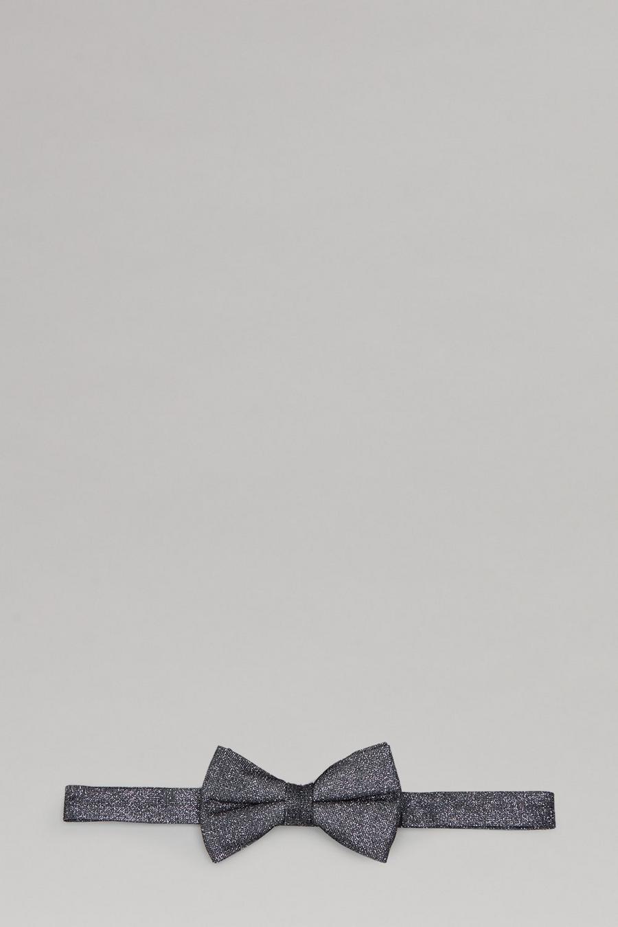 Black And Silver Glitter Bow Tie