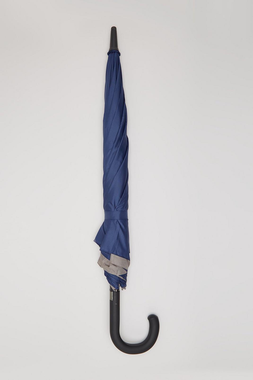 Navy Large Umbrella With Tipping Detail image number 1