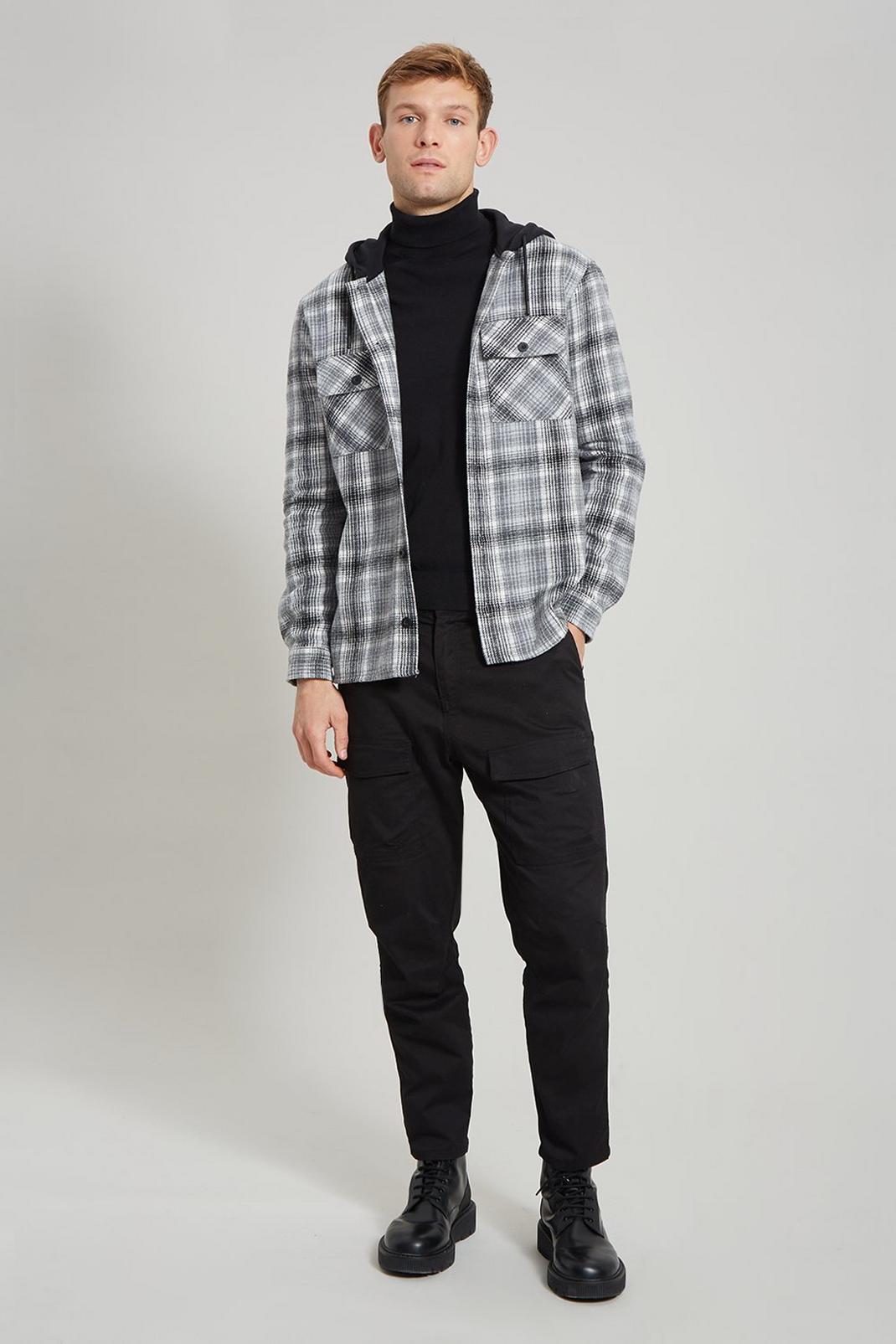 131 Hooded Check Overshirt image number 2