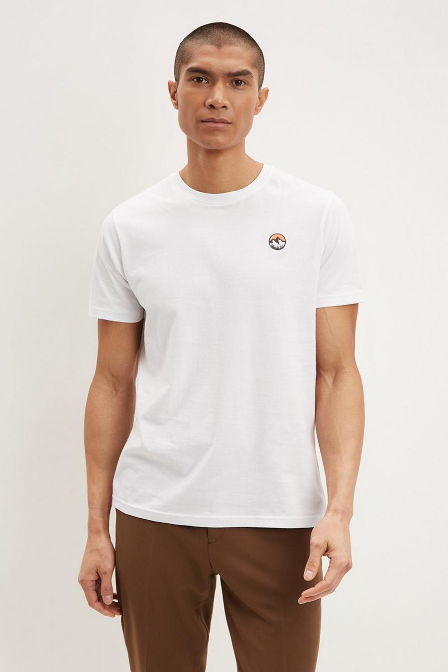Regular Fit Mountain Embroidered T-shirt
