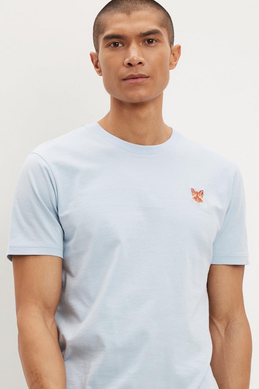 Fox Chest Embroidered T-shirt