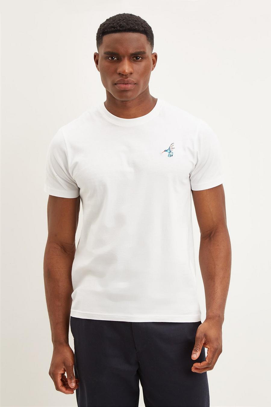 Regular Fit Swallow Chest Embroidered T Shirt