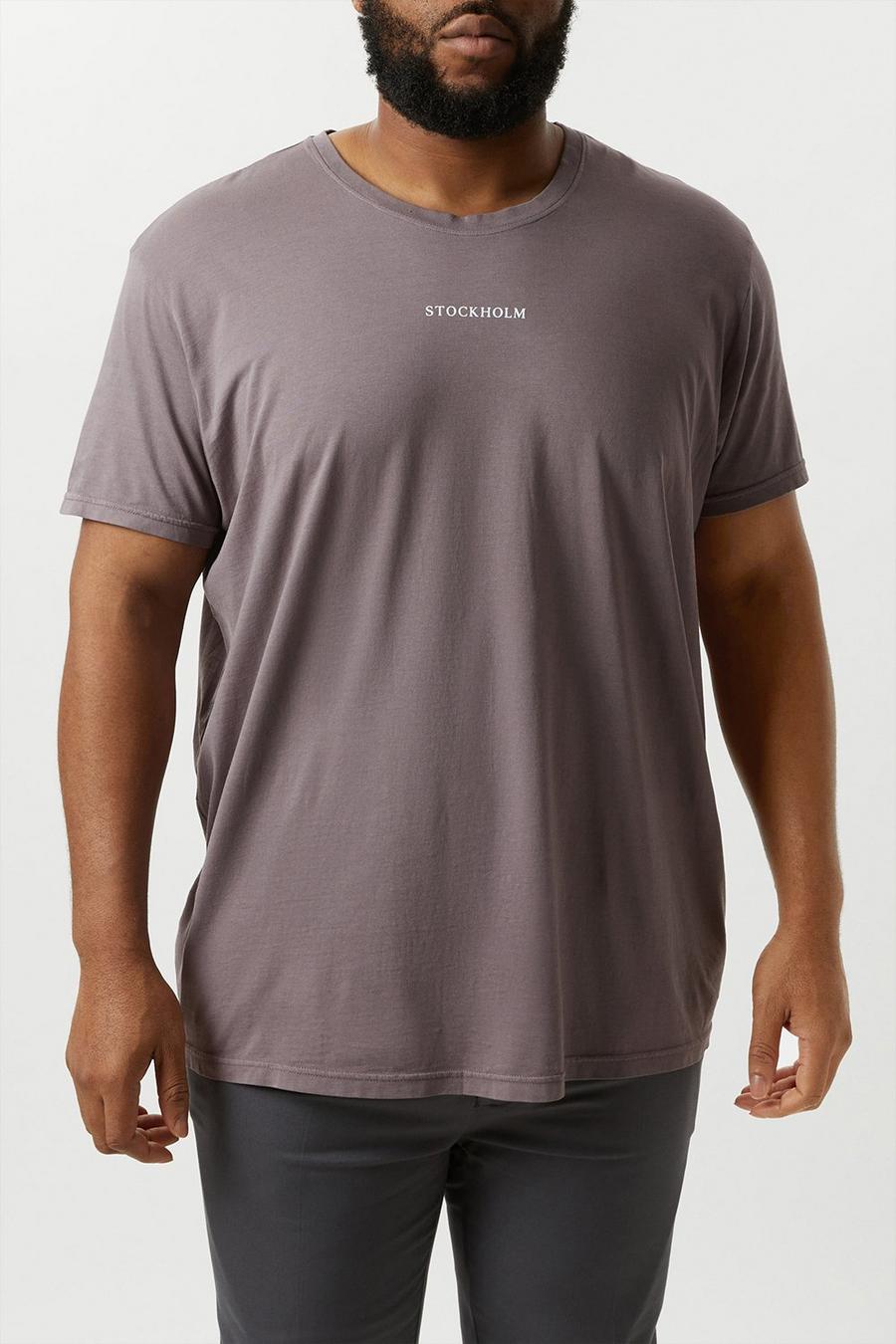 Plus Short Sleeve Regular Stockholm Print T-Shirt