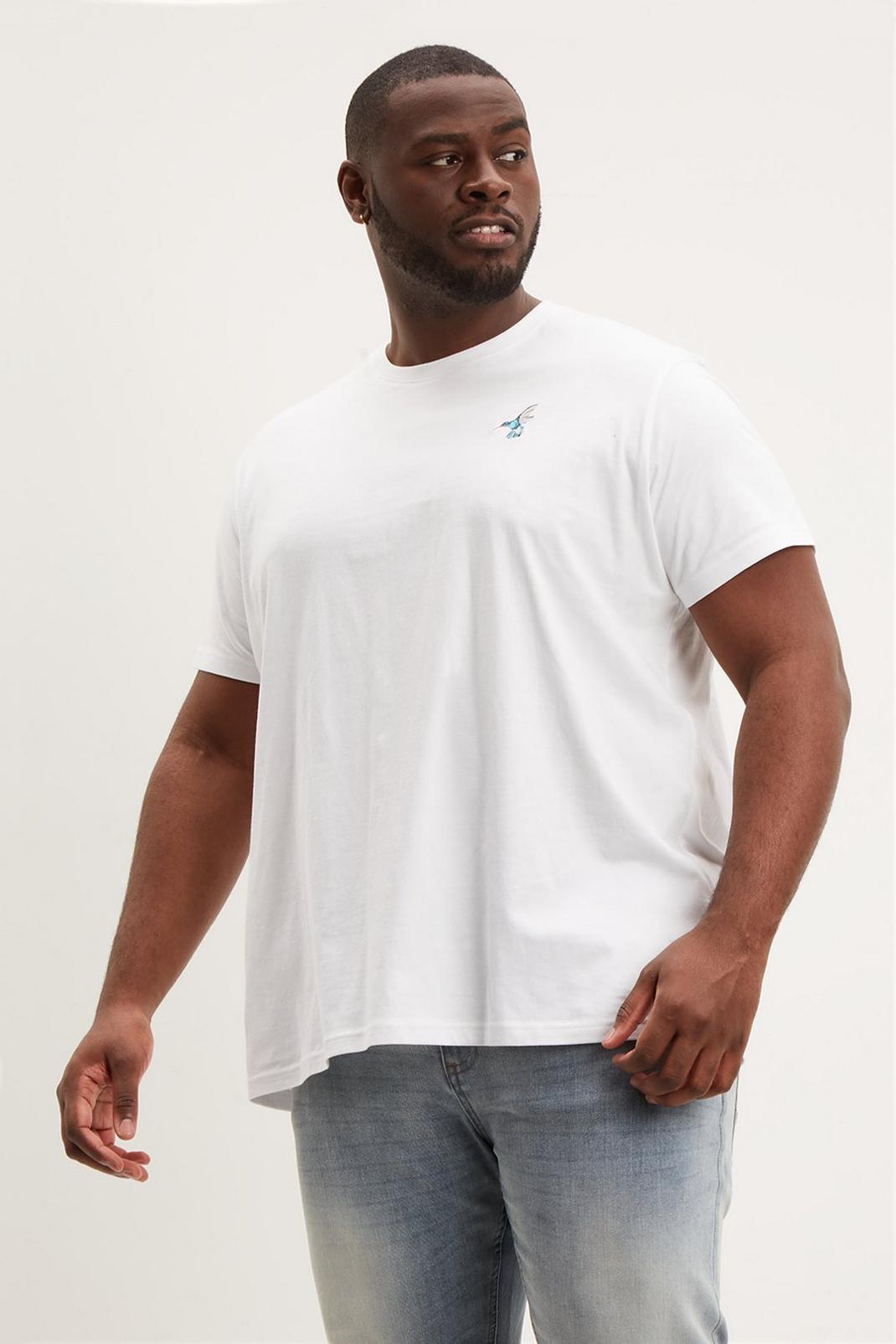 White Plus And Tall Short Sleeve Regular Swallow Emb T-shirt image number 1