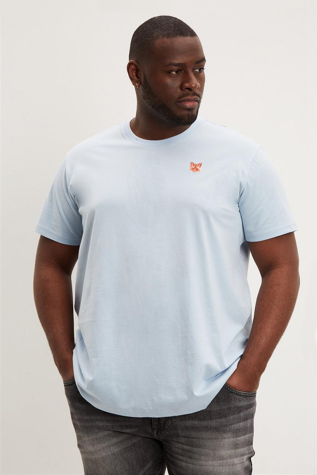 Blue Plus And Tall Short Sleeve Regular Fox Emb T-shirt image number 1