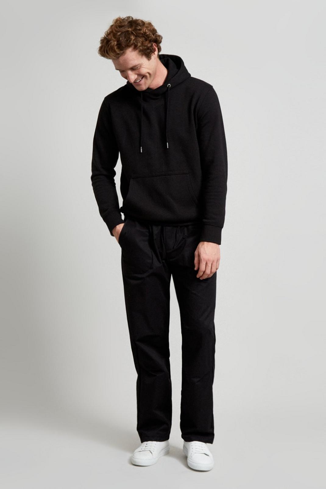 Black Relaxed Tech Trousers image number 1