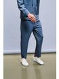 106 Relaxed Fit Blue Pleat Trouser