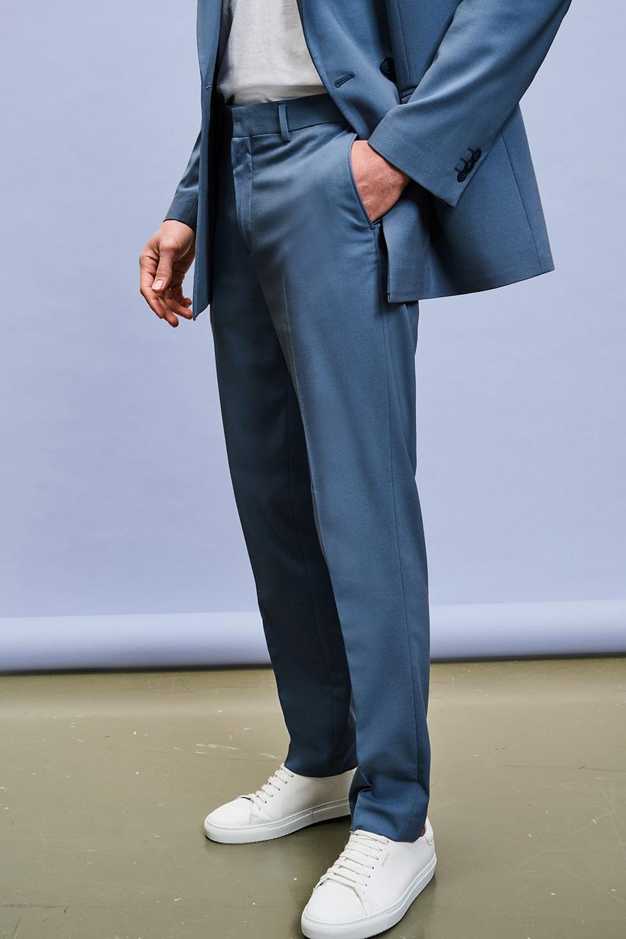 Slim Fit Blue Suit Trouser