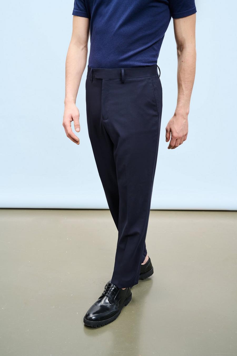 Wide Fit Navy Trouser