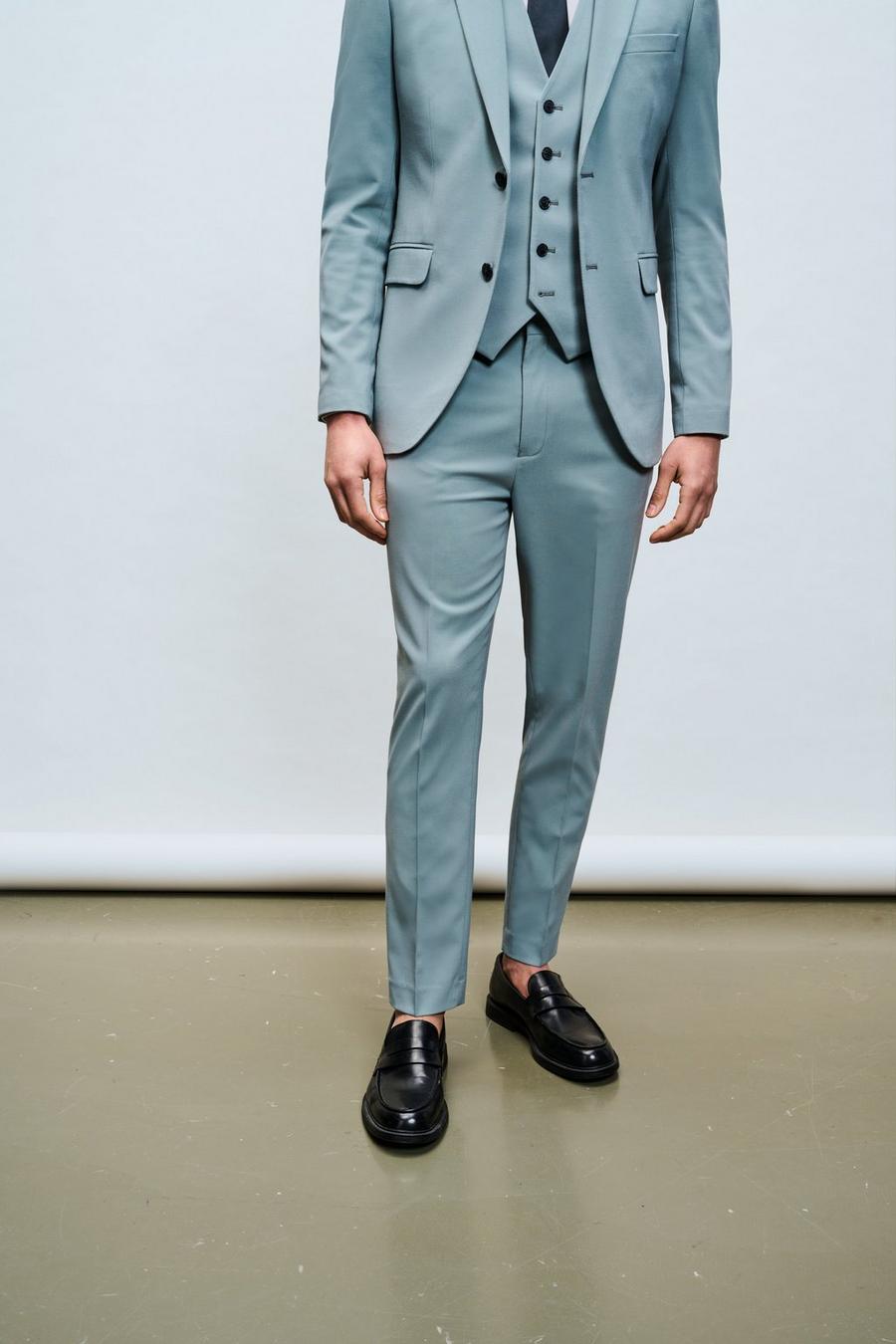 Skinny Fit Green Two-Piece Suit 