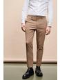 Brown Skinny Fit Stone Suit Trouser 