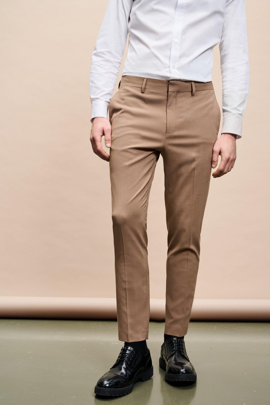 Brown Skinny Fit Stone Suit Trouser  image number 1