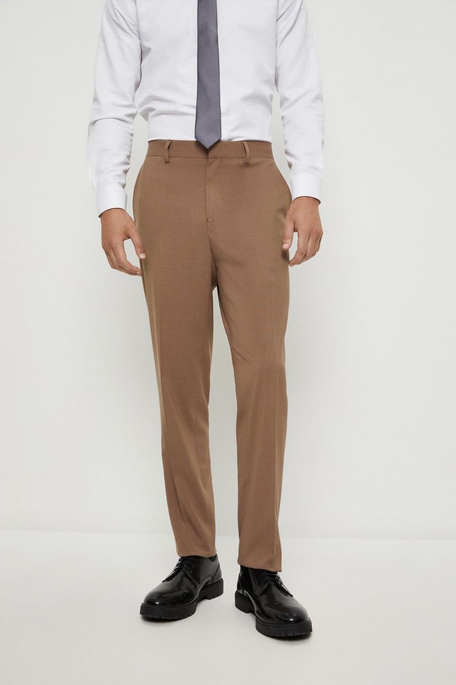 Slim Fit Light Brown Trousers