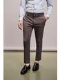Purple Skinny Fit Taupe Suit Trouser