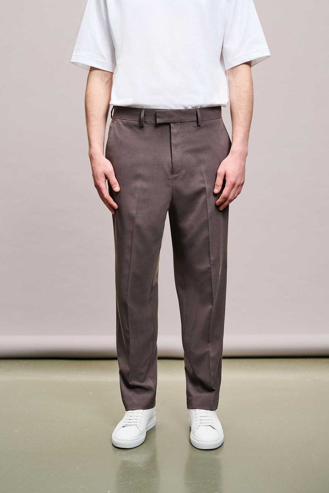 Purple Wide Fit Taupe Trouser image number 1