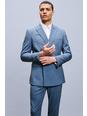 Slim Fit Blue Wrap Double Breasted Jacket