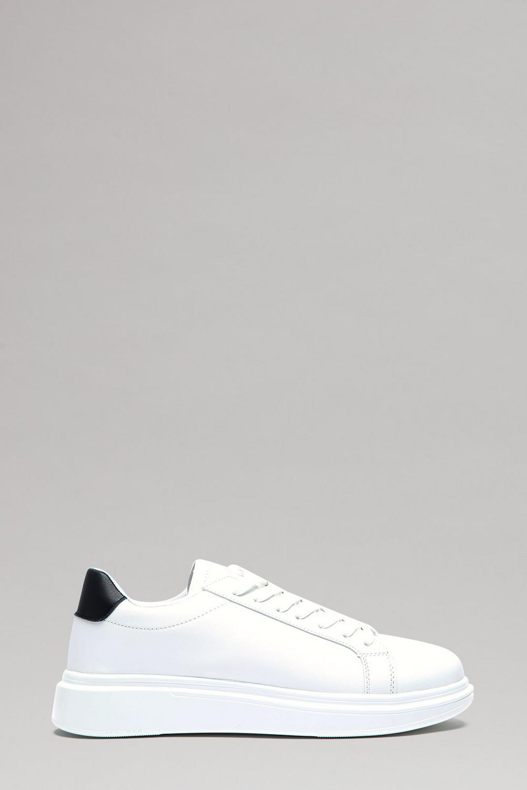 White Chunky Court Trainers image number 1