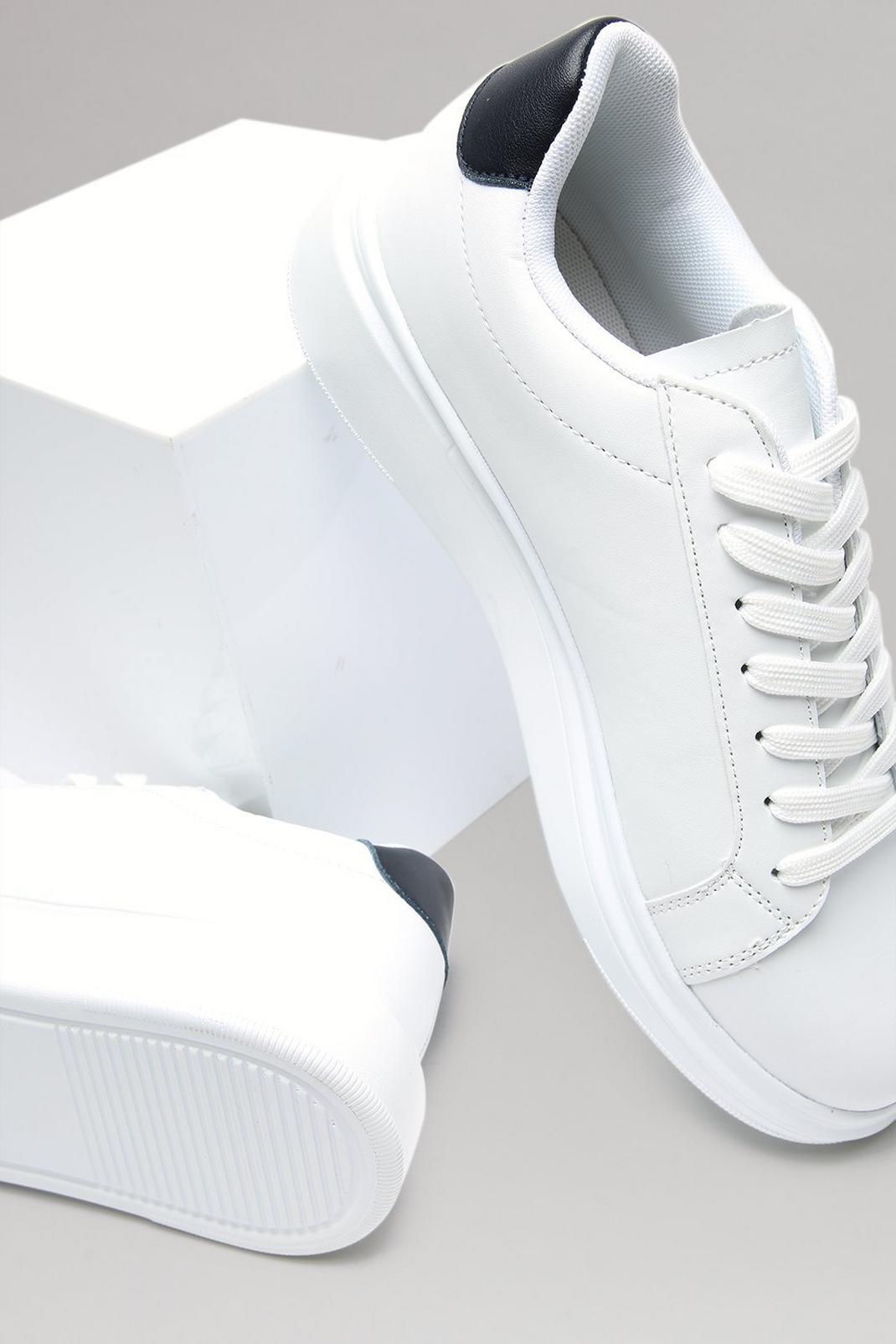 173 White Chunky Court Trainers image number 2
