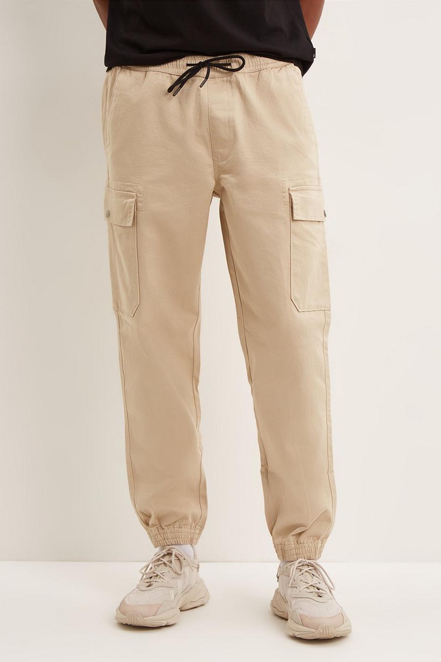 Slim Fit Pull On Cargo Trousers