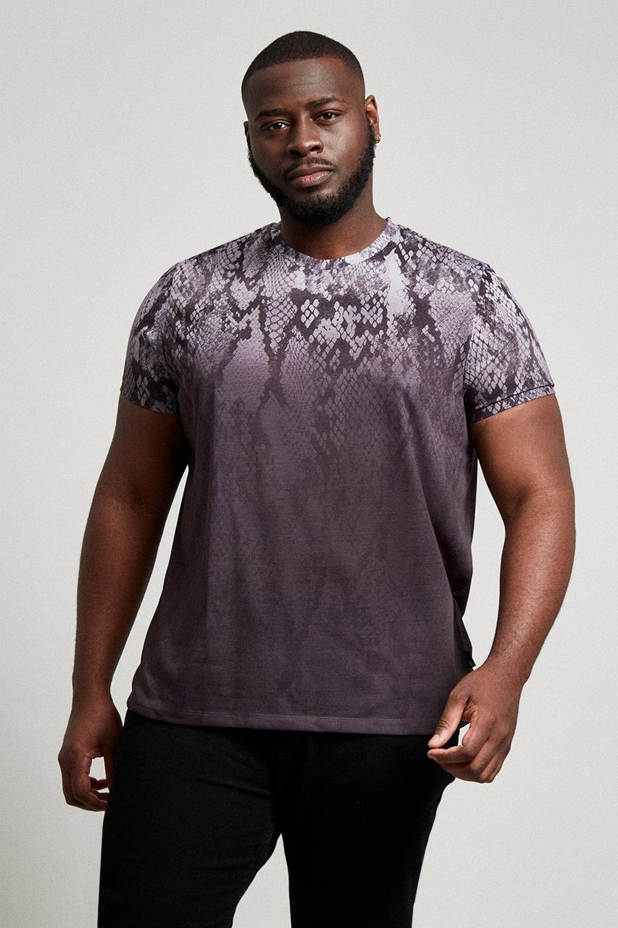 Plus And Tall Snake Print Fade T-shirt