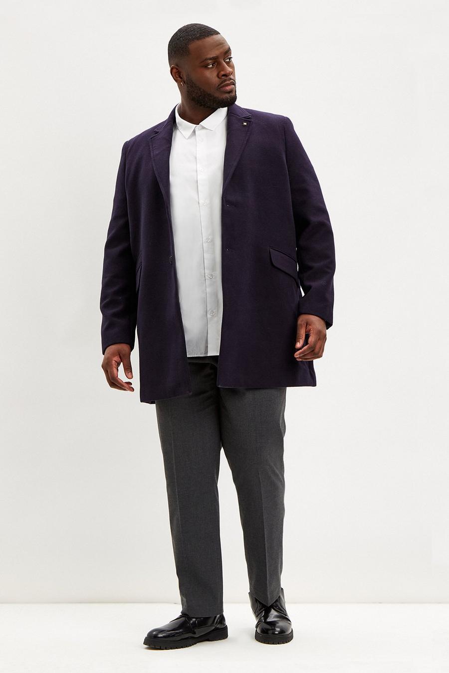 Plus And Tall Tailored Plain Trouser Charcoal