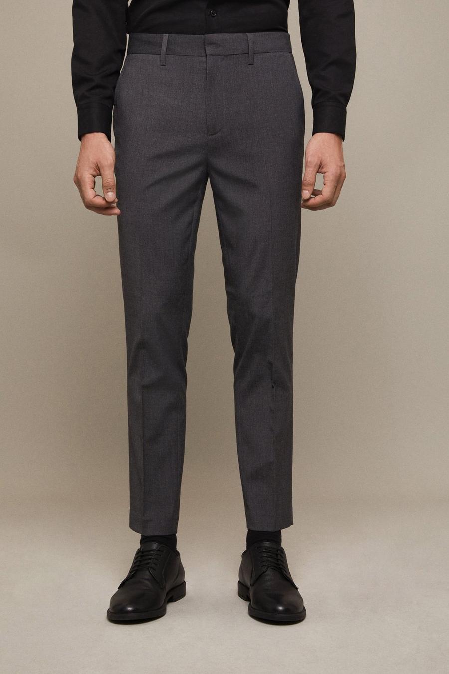 Skinny Fit Charcoal Smart Trousers