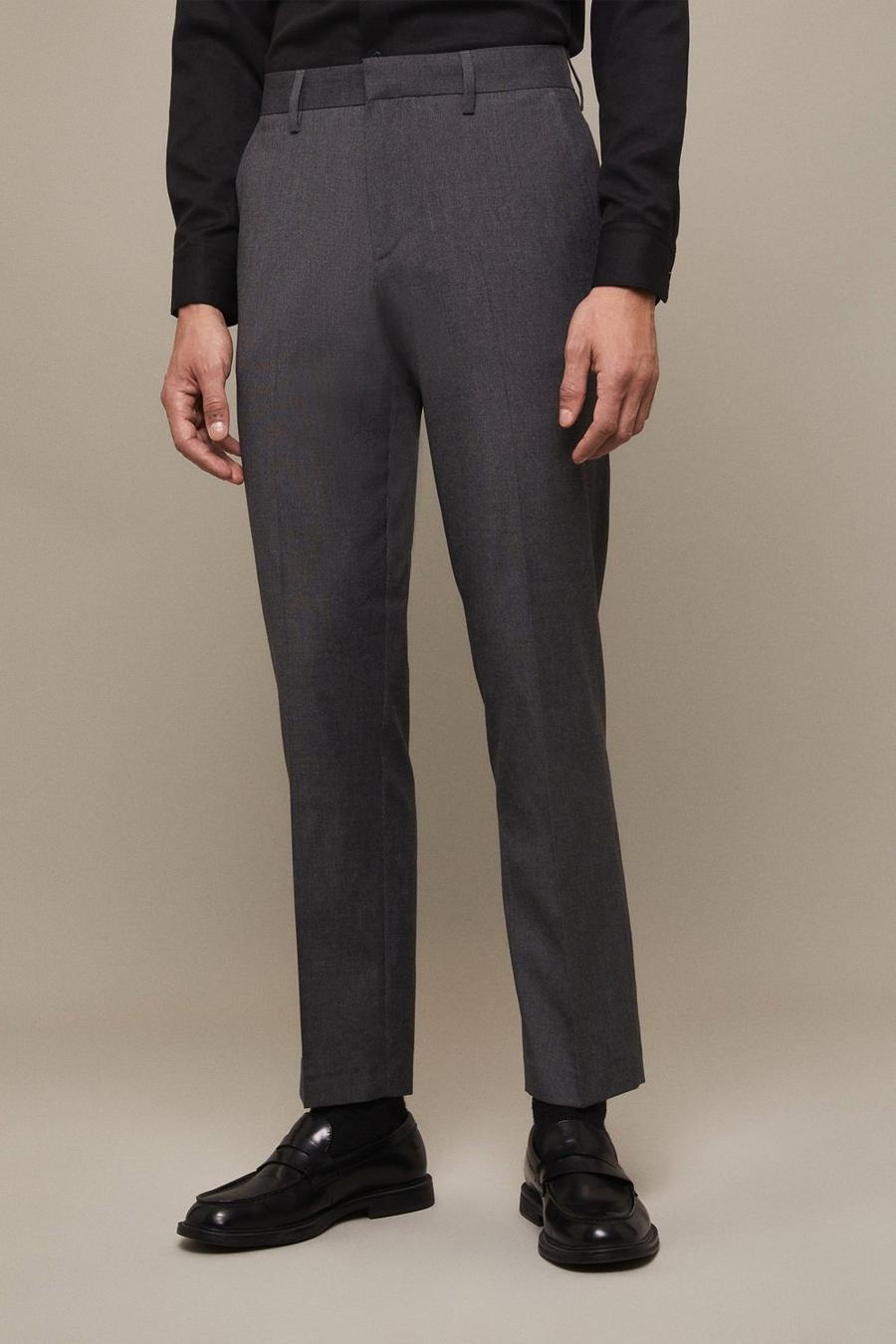 Tailored Fit Charcoal Smart Trousers