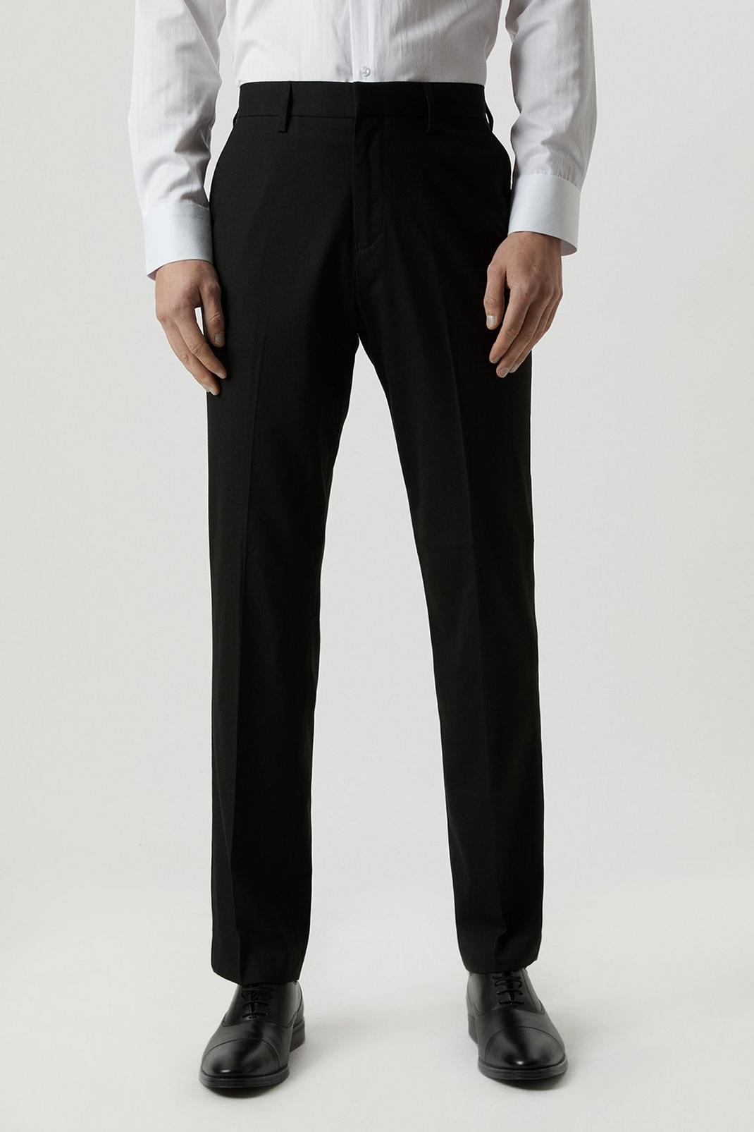 Regular Fit Black Smart Trousers image number 1