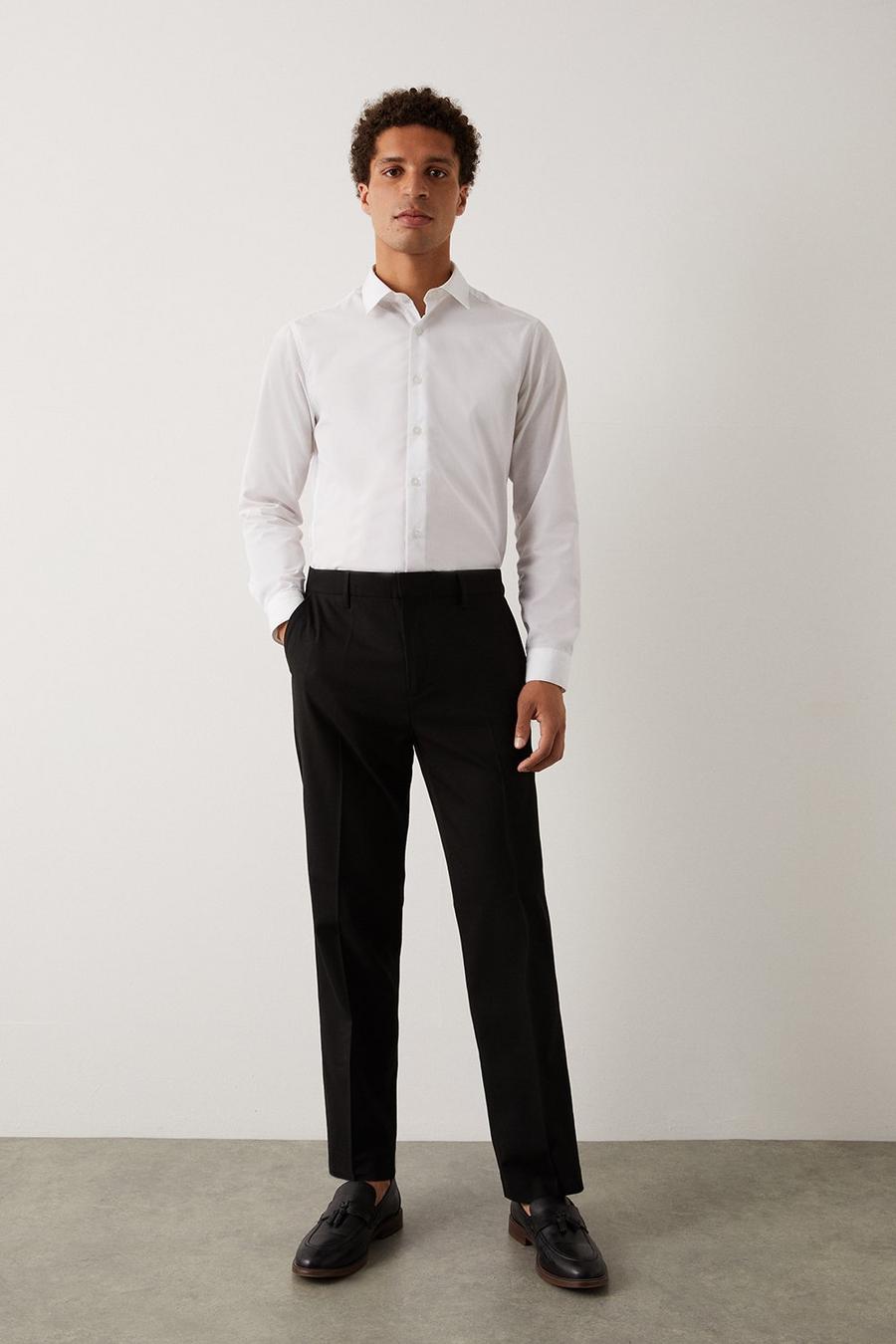 Tailored Fit Black Smart Trousers
