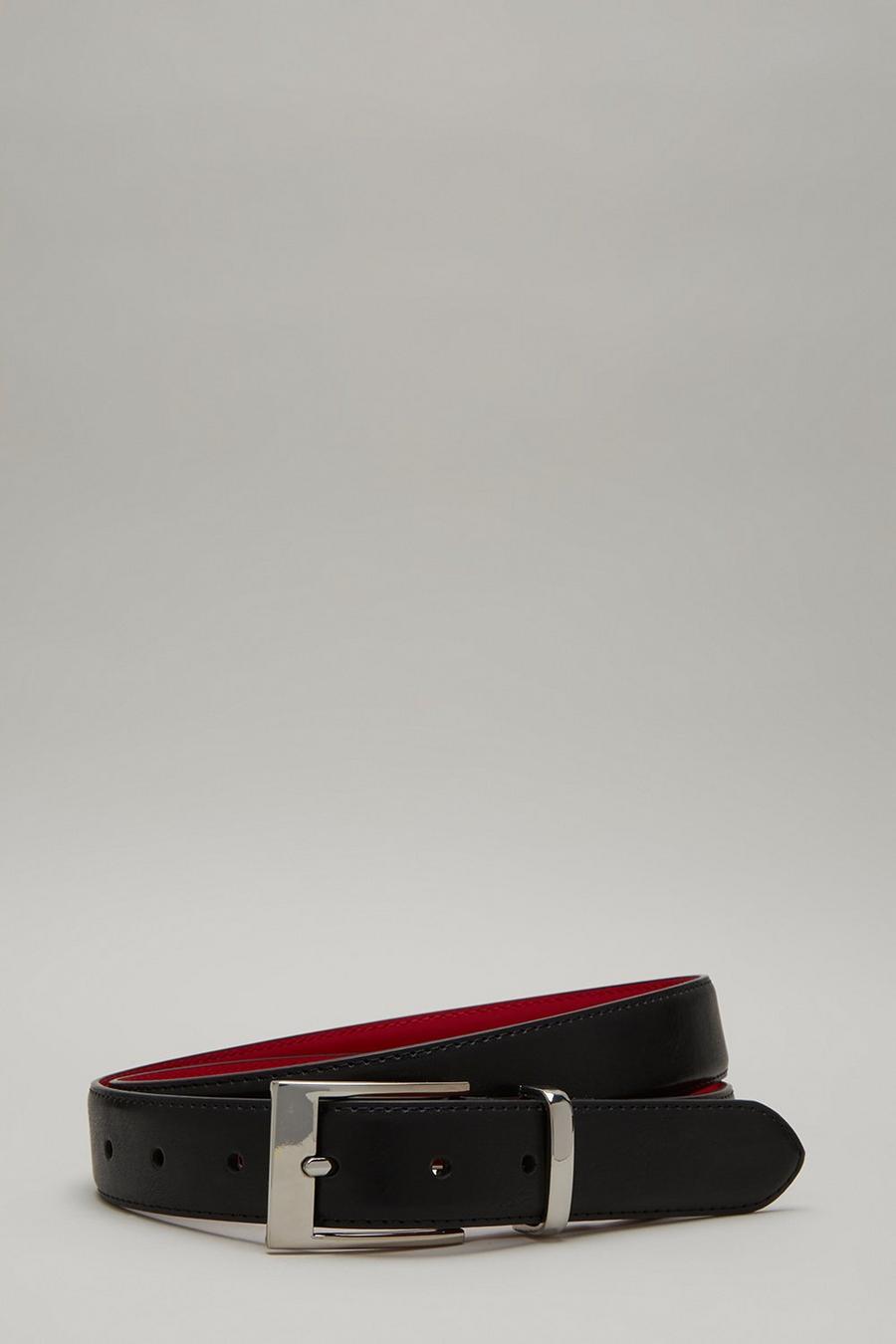 Black And Silver Buckle Belt