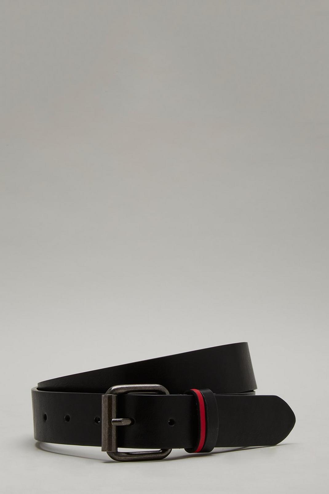 Black Belt With Red Printed Loop image number 1