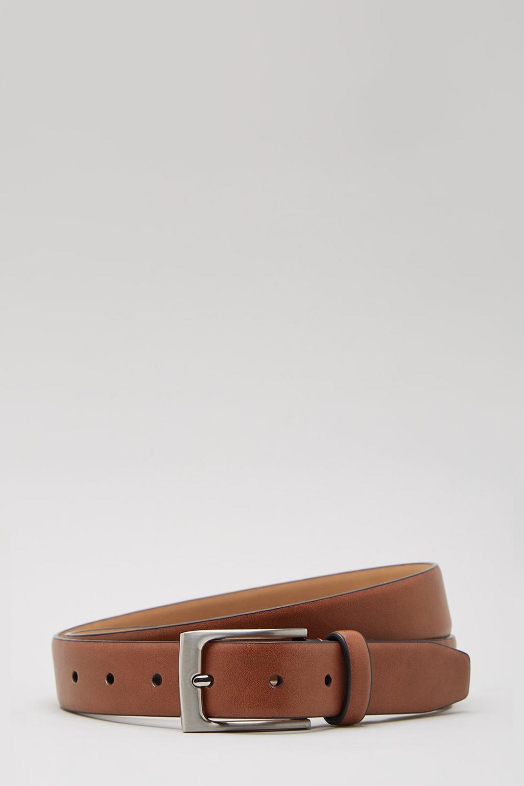 109 Light Brown Feathered Edge Belt Tan Lining image number 1