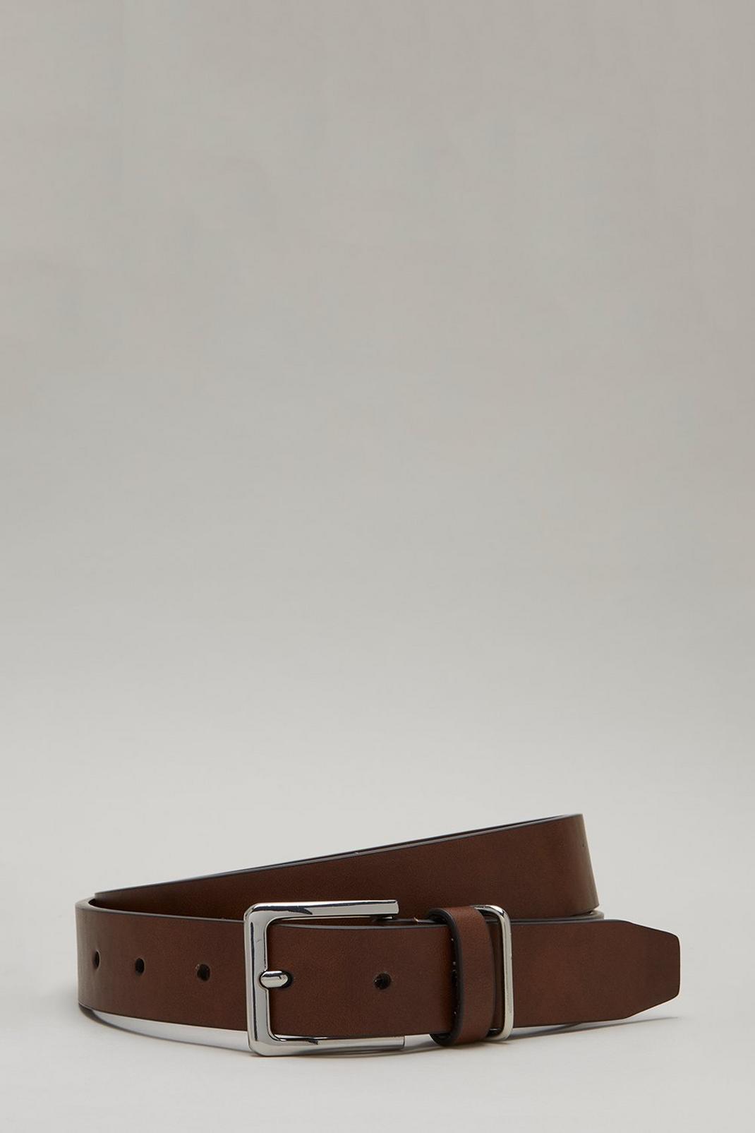 Brown Belt With Silver Buckle image number 1