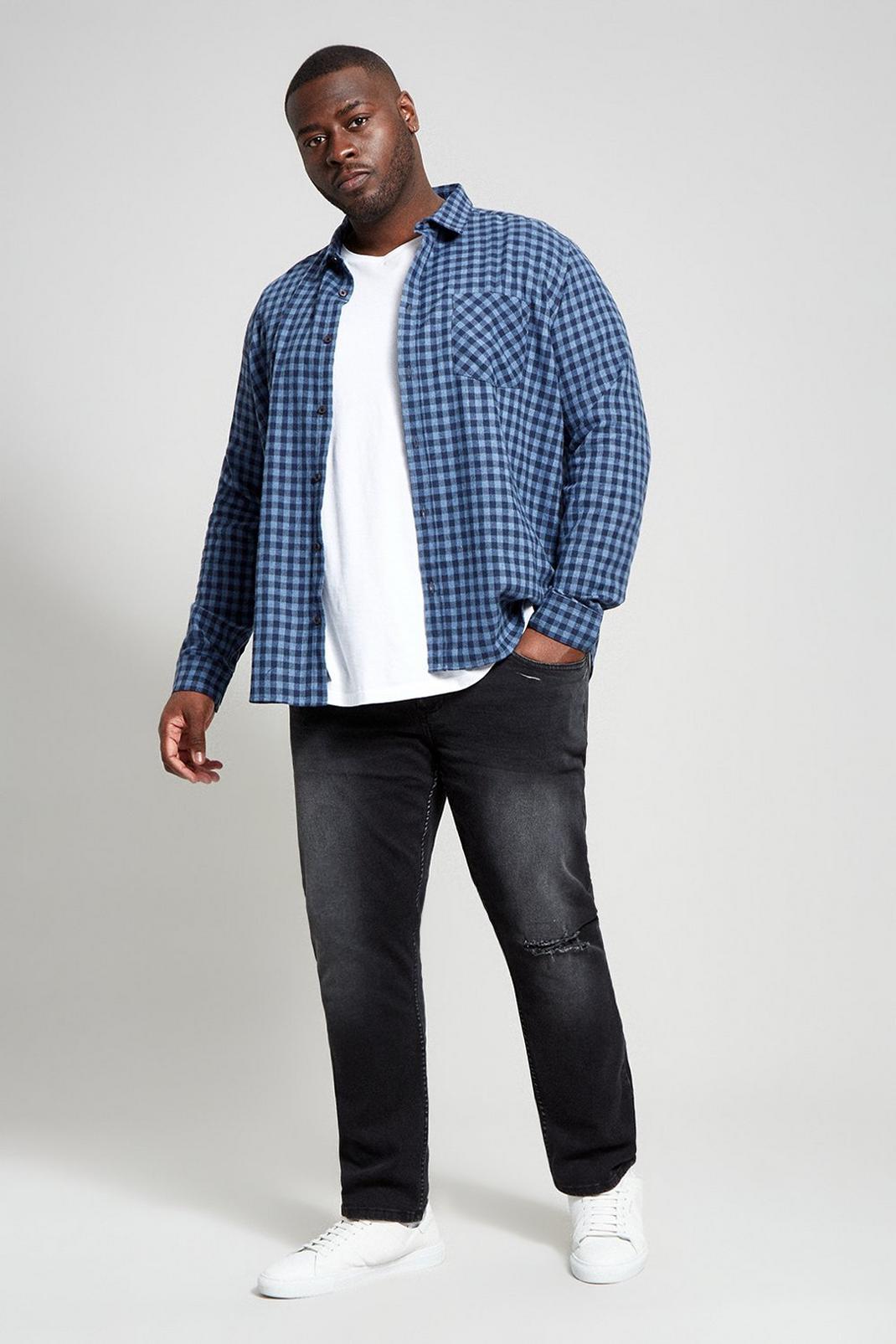 106 Plus And Tall Gingham Check Shirt image number 2