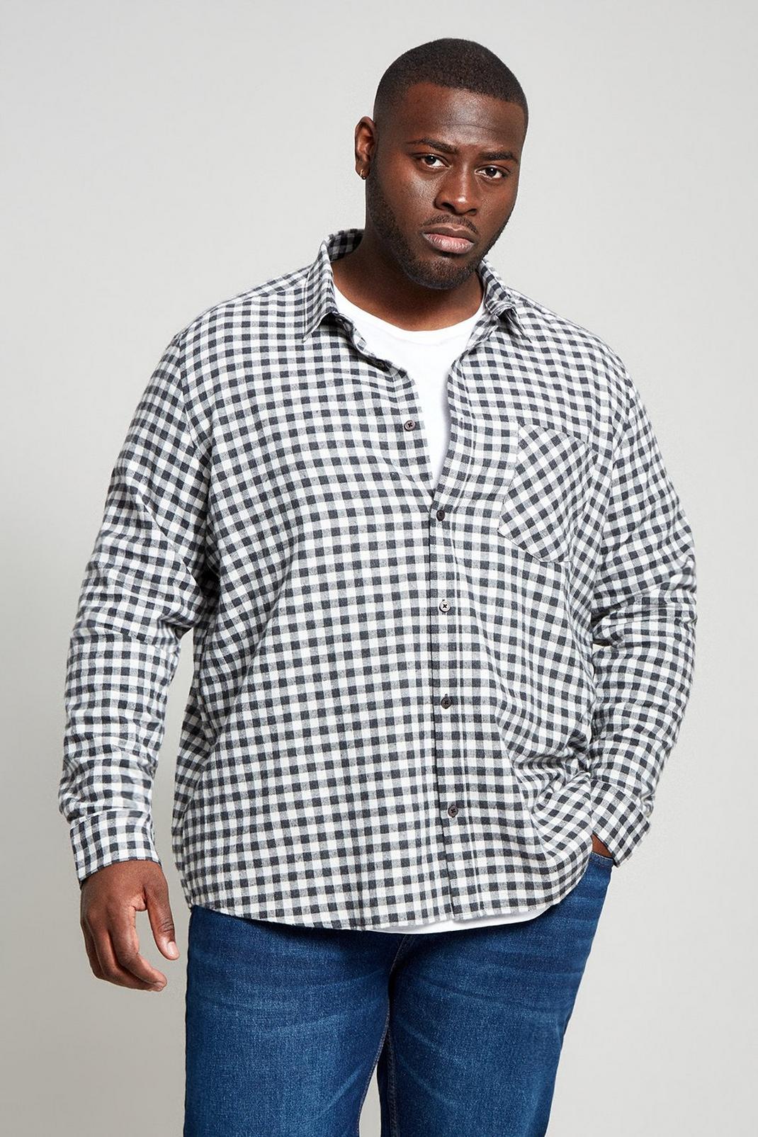 173 Plus And Tall Gingham Check Shirt image number 1